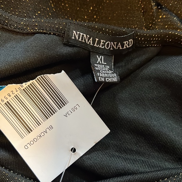 Nina Leonard Sylvia Glitter Midi Dress Coco Brown Fit N Flare NWT - Picture 4 of 5